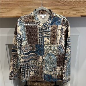 Dress Barn Blue and Brown Patchwork Jacket